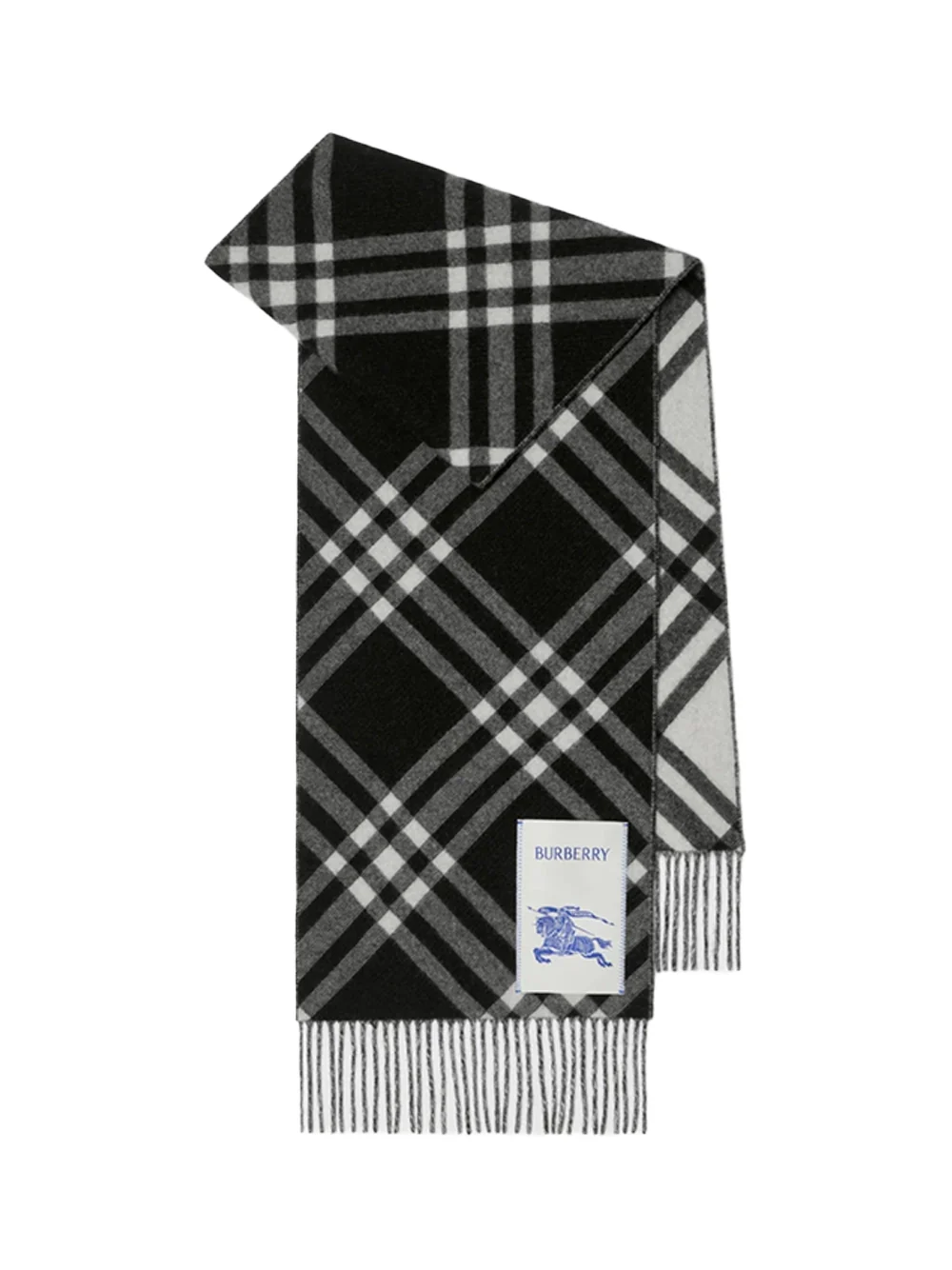 Burberry Check Cashmere Scarf Black - Image 2