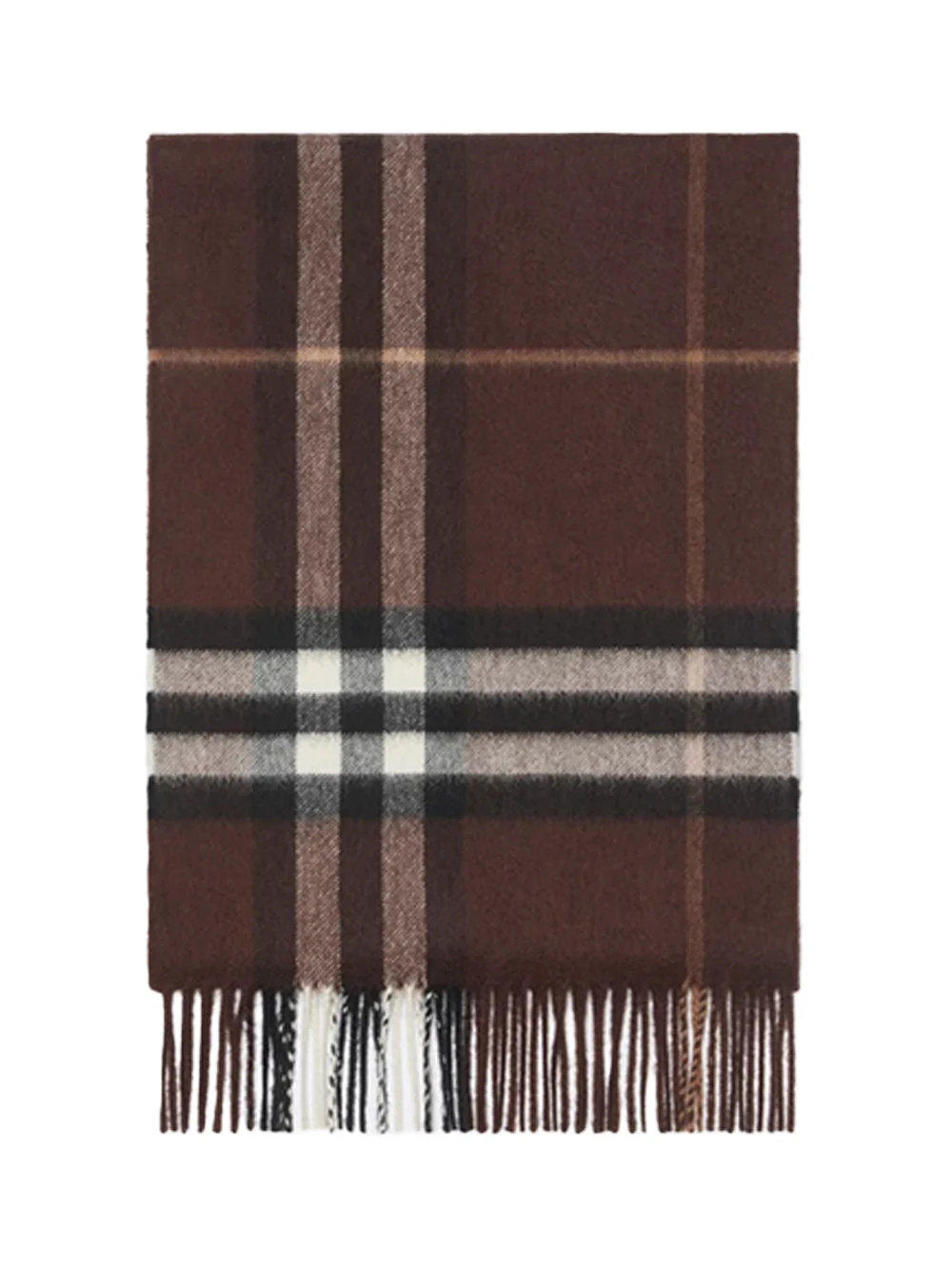Burberry Check Cashmere Scarf Brown - Image 4