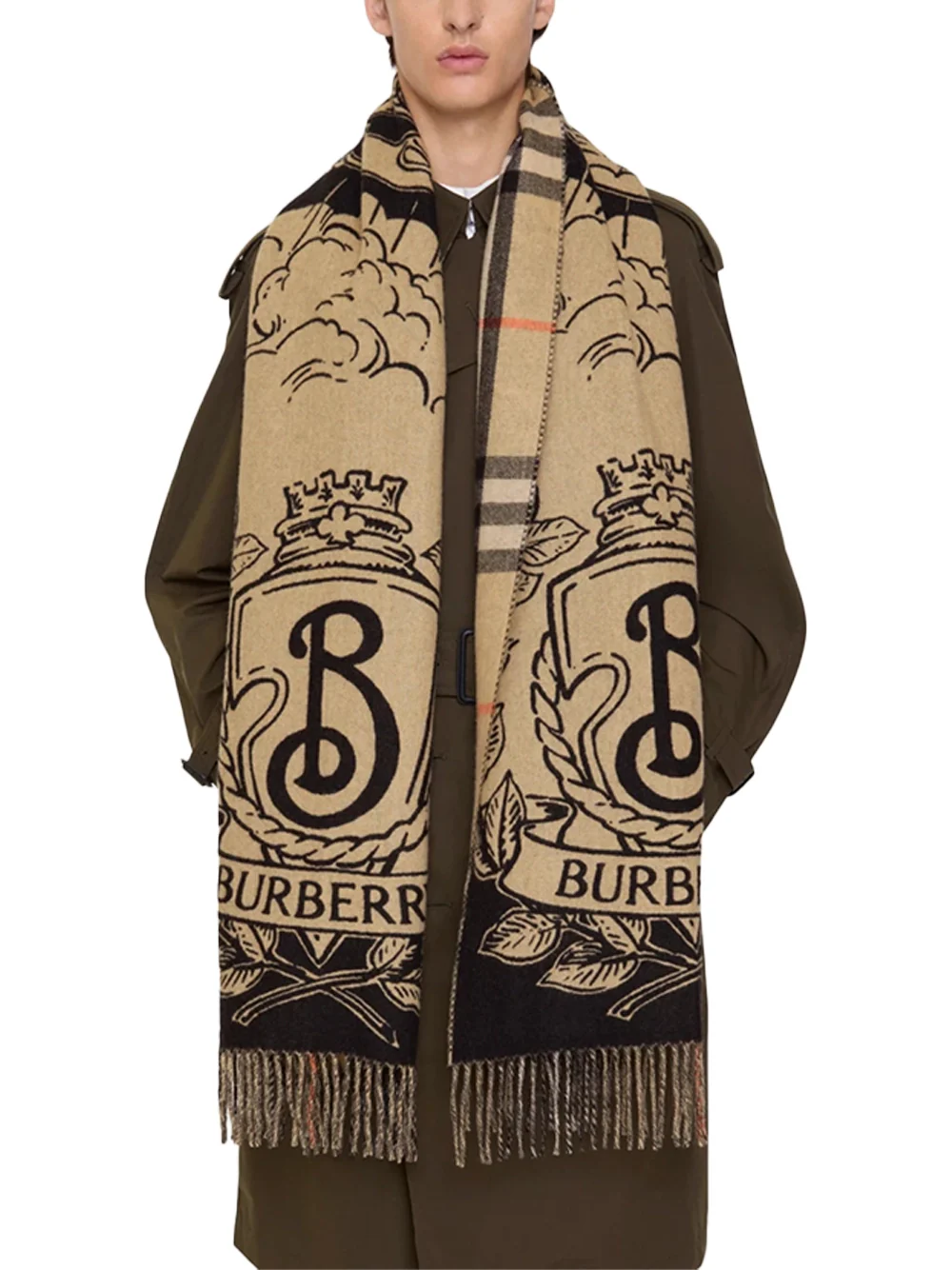 Burberry Stormy Knight Reversible Scarf Sand - Image 8