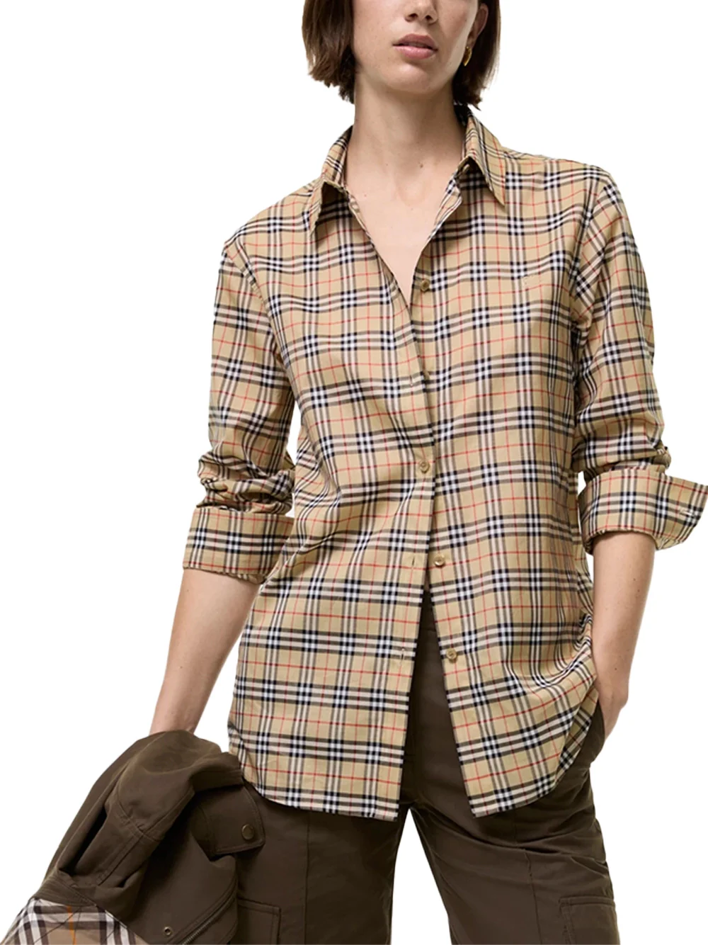 Burberry Women Classic Check Shirt Sand - Image 2
