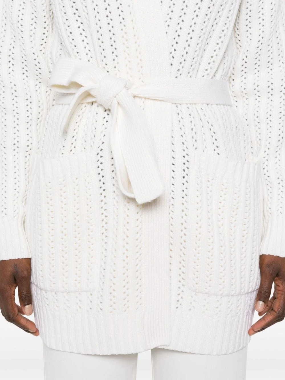 Max Mara Balzac Open Front Cardigan White - Image 4