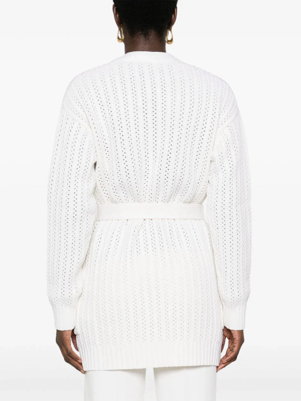 Max Mara Balzac Open Front Cardigan White - Image 5