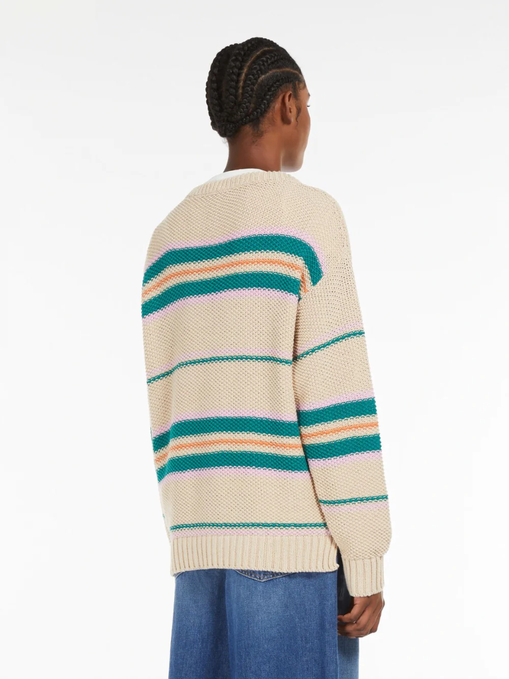 Weekend Maxmara Angus Cotton Yarn Jumper Beige - Image 3