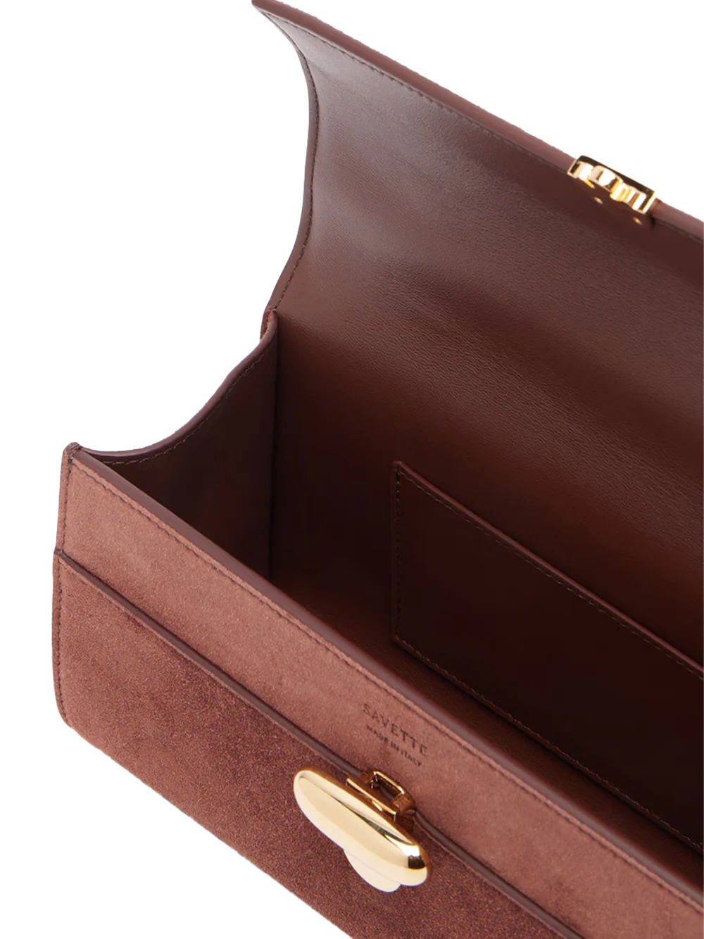 Savette symmetry pochette in suede Espresso Bag - Image 2