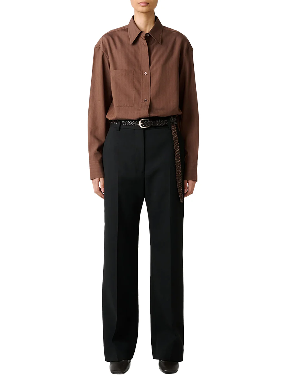 Studio Nicholson Leto Stripe Shirt Brown - Image 4