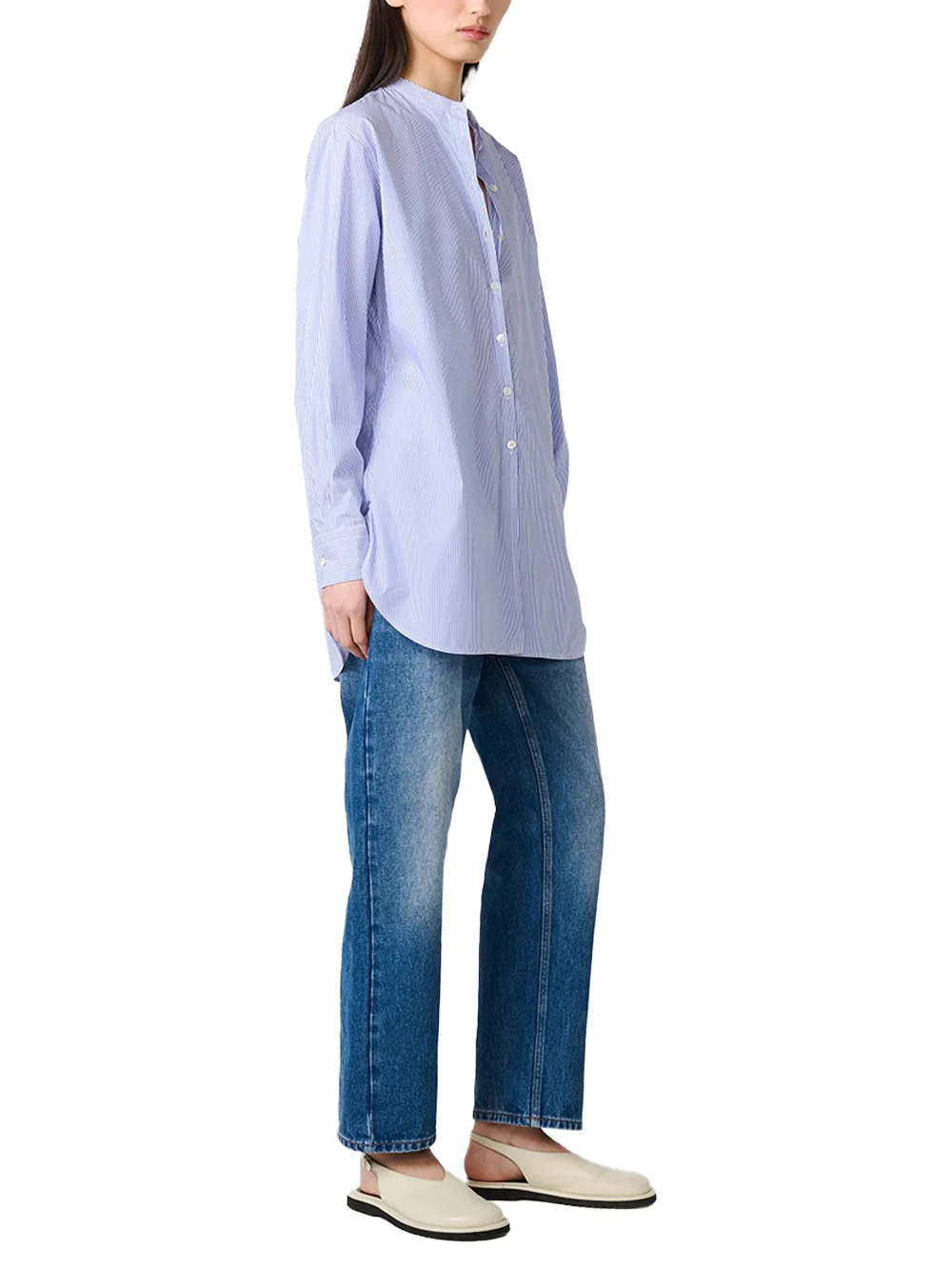 Studio Nicholson Ruthe Denim Pant Worn Wash Indigo - Image 4