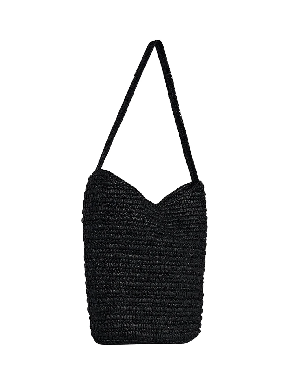 The Row Alma Shoulder Raffia Bag Black - Image 2
