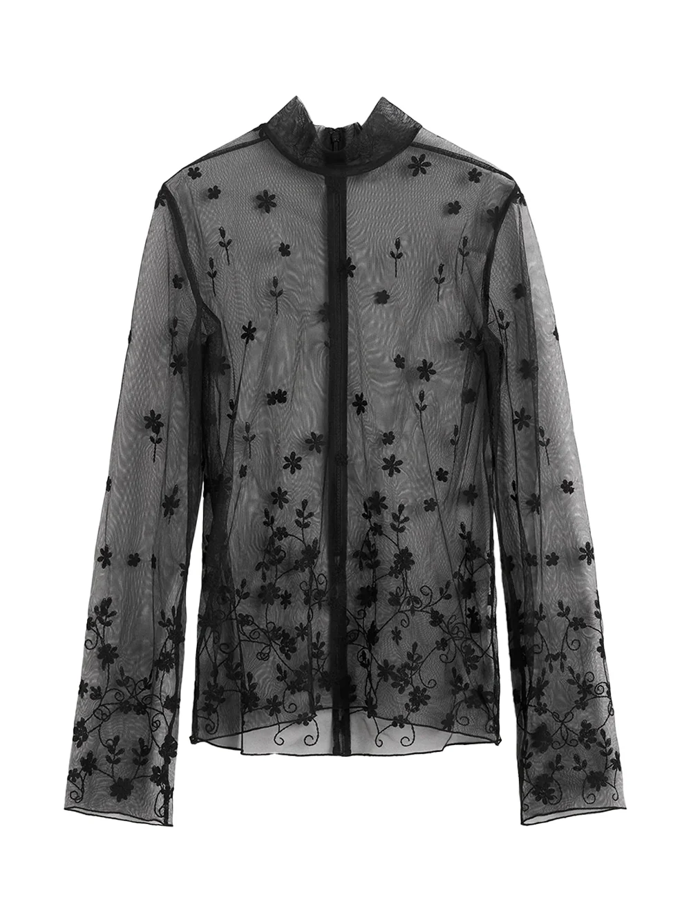Toteme Floral Tulle Blouse Black