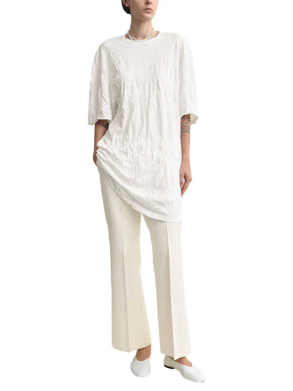 Toteme Relaxed Tee Dress White - Image 2