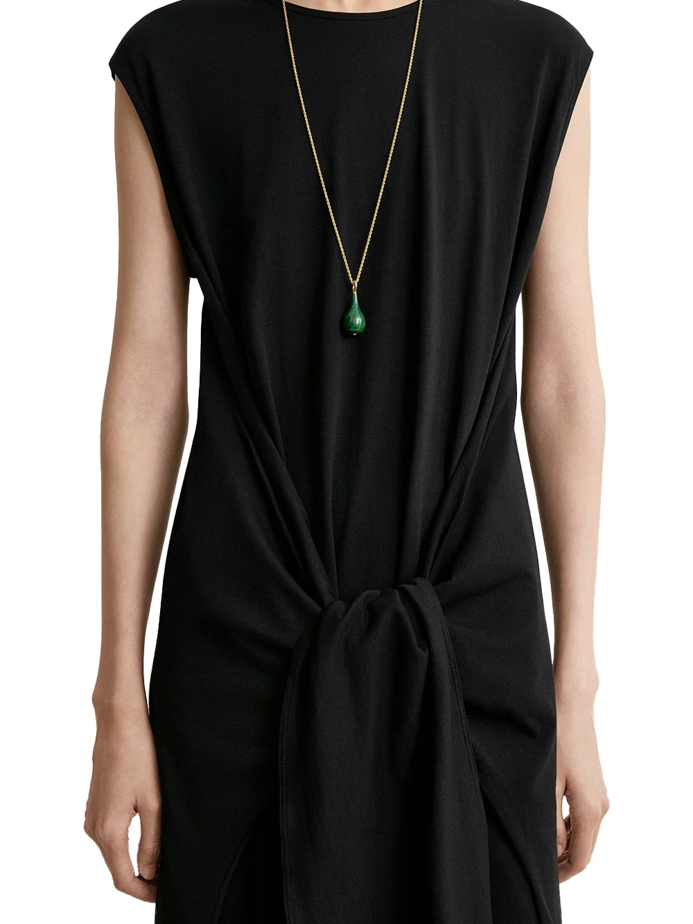 Toteme Tie-waist Jersey Dress Black - Image 4