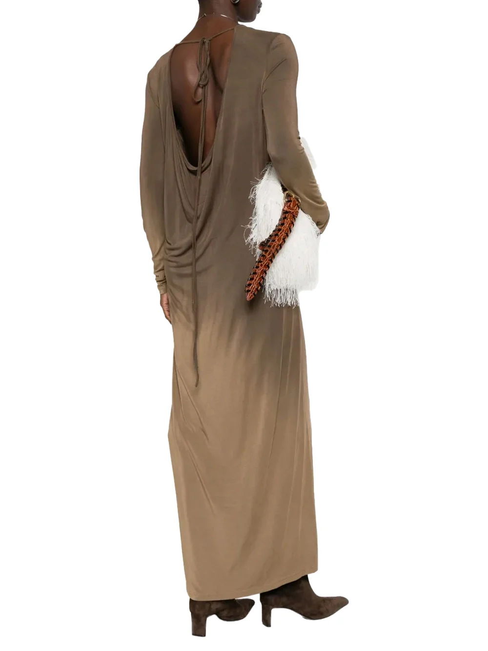 Uma Wang Tea Dress Olive / Brown - Image 4