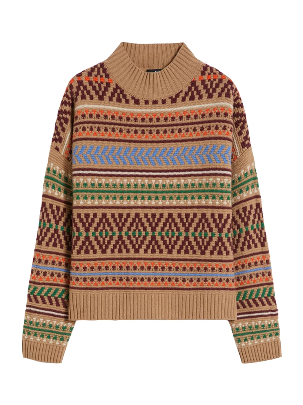 Weekend Maxmara Wool Jacquard Jumper Camel